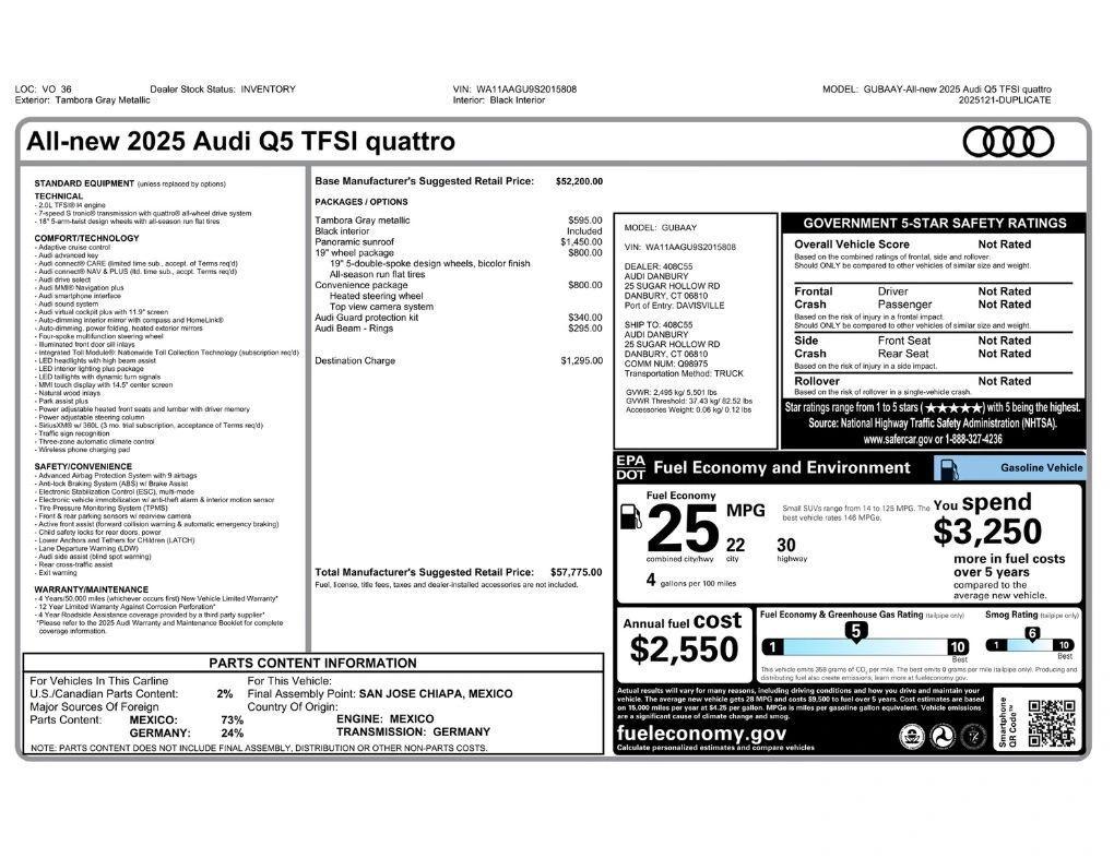 audi new q5 2025 WA11AAGU9S2015808 image audi new q5 2025 WA11AAGU9S2015808 image